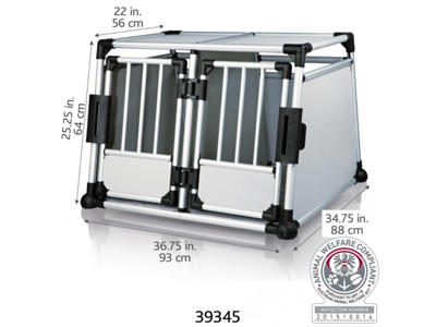 Dobbelt transportbur, Aluminium, 95 × 69 × 88 cm