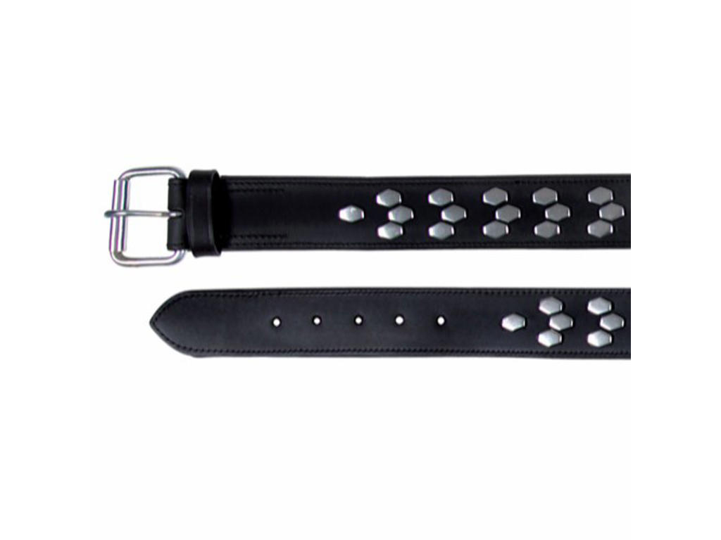 Halsbånd m. nitter 65-75cm/40mm, sort