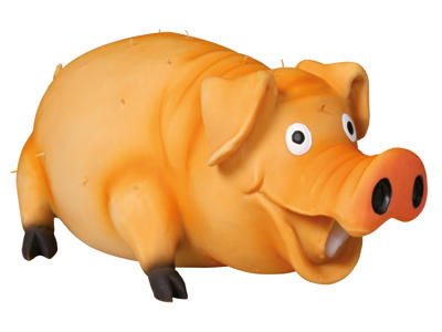 Gris med børster, latex, 21 cm