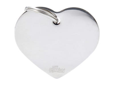 MY FAMILY CHROME BIG HEART 2,5 X 2 CM