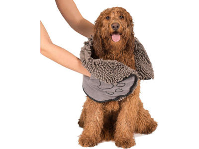 Dirty dog mikrofiber håndklæde 33x79cm grå