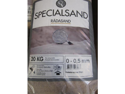 Rådasand 0-0,5 mm, 20 kg.