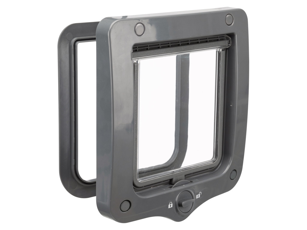 2 vejs Kattedør, 20 x 22 cm , grå