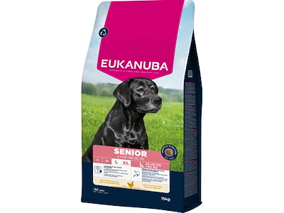 15 kg Eukanuba Senior hundefoder Large Breed med kylling