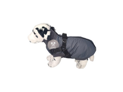 PB jakke m. sele+lynlås grå, M