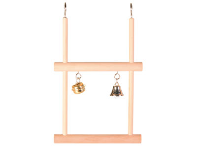 Dobbelt trægynge med klokke 1