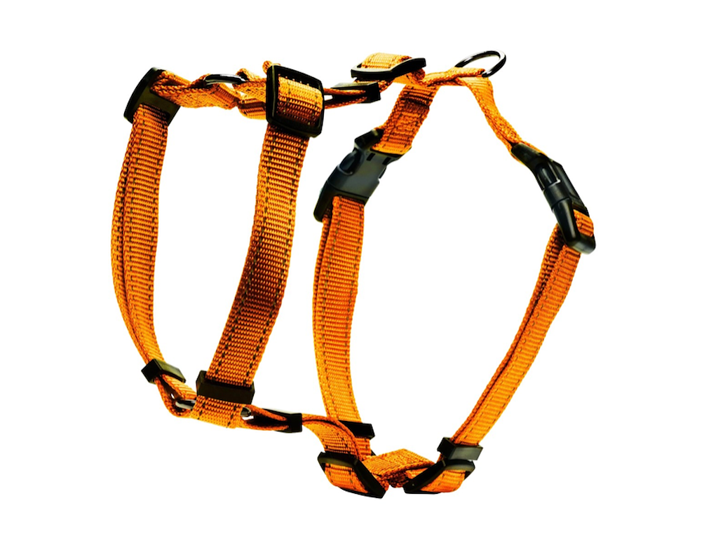 Dogman Iris H-sele Orange XS/S – Justerbar Reflekterende Hundesele 15 mm