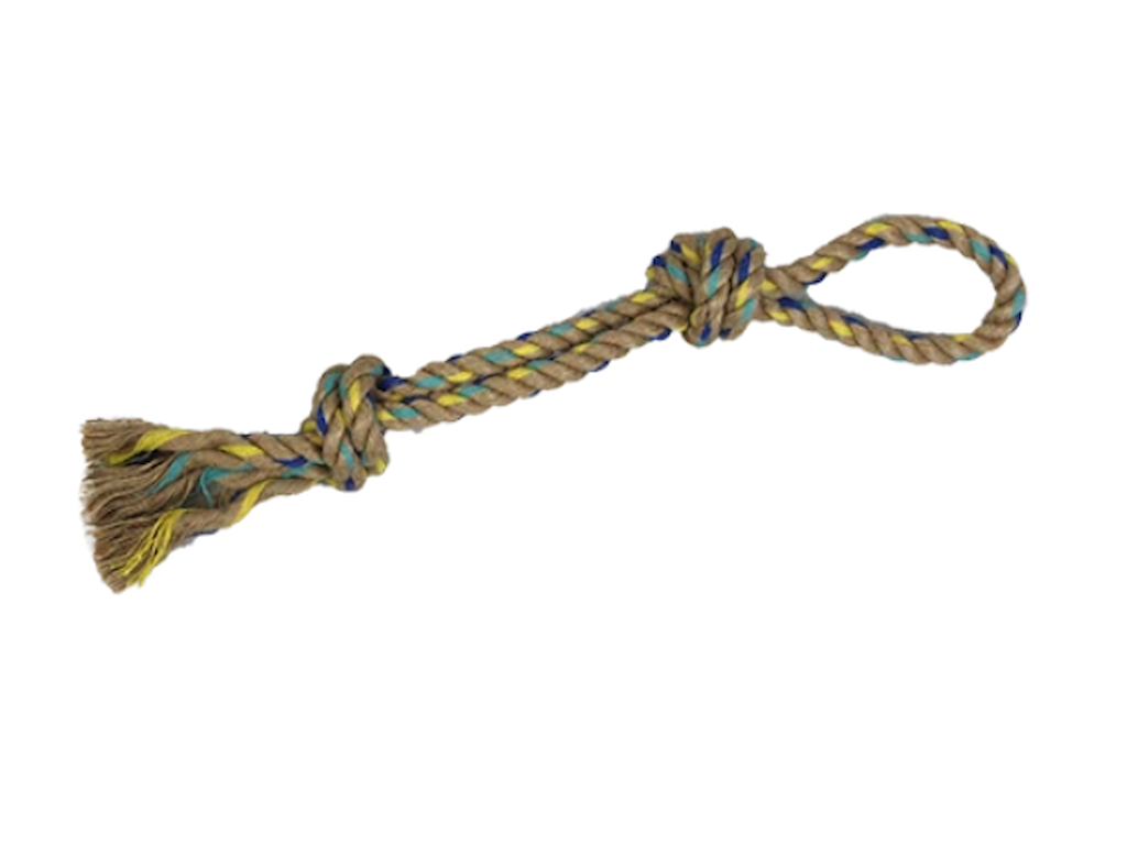 Dog Toy Reb med Håndtag og Knuder 35 cm – Reblegetøj til Hund