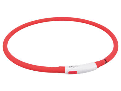Flash lysring USB silicone, XS-XL 70cm/ø 10mm red