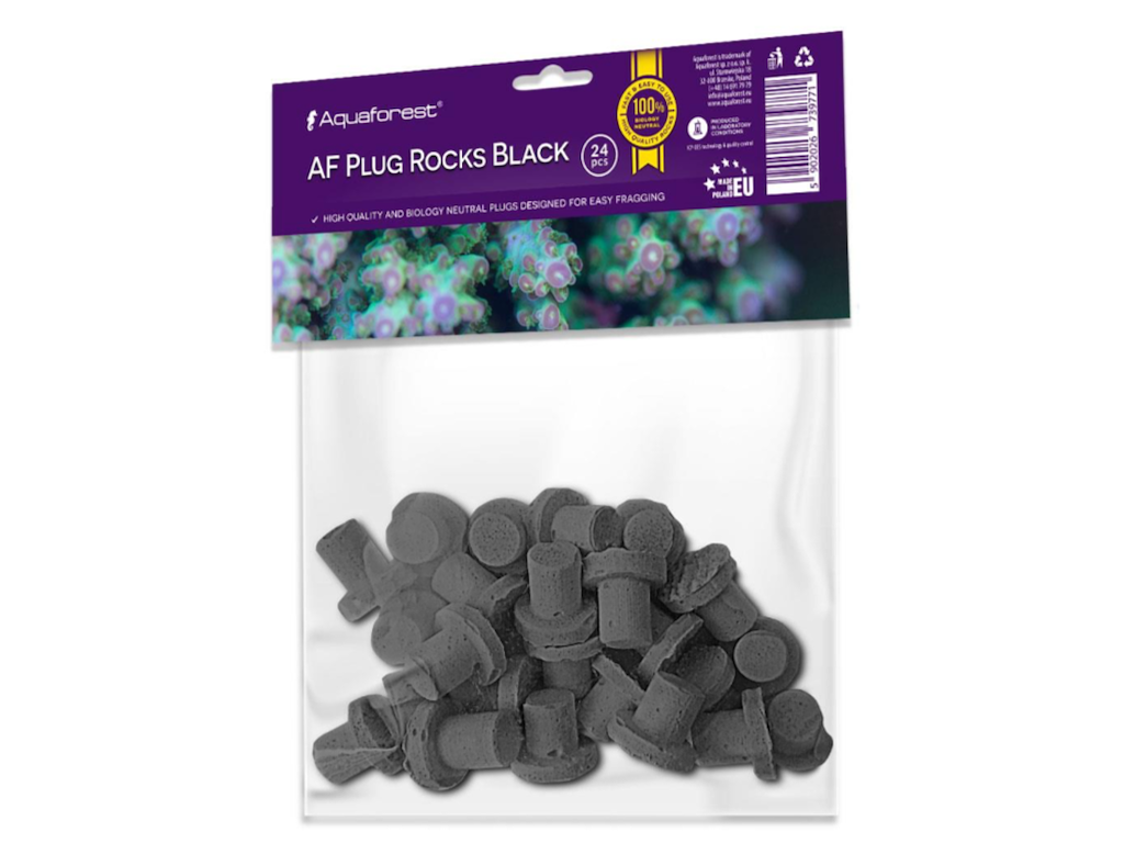 Aquaforest AF Plug Rocks Black 24 stk. – Frag Plugs til SPS, LPS og Blødkoraller