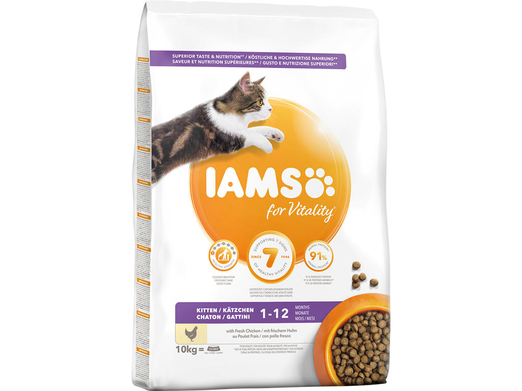 IAMS KITTEN / JUNIOR KATTEMAD 10 KG