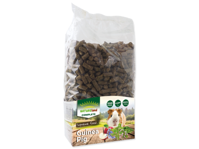 Naturland KOMPLET Marsvin MONO 1700 g – Kornfri Fuldfoder Pellets med C-vitamin