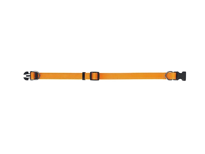 Dogman Iris Justerbart Nylonhalsbånd Orange M 32-50 cm – Reflekterende Hundehalsbånd 15 mm