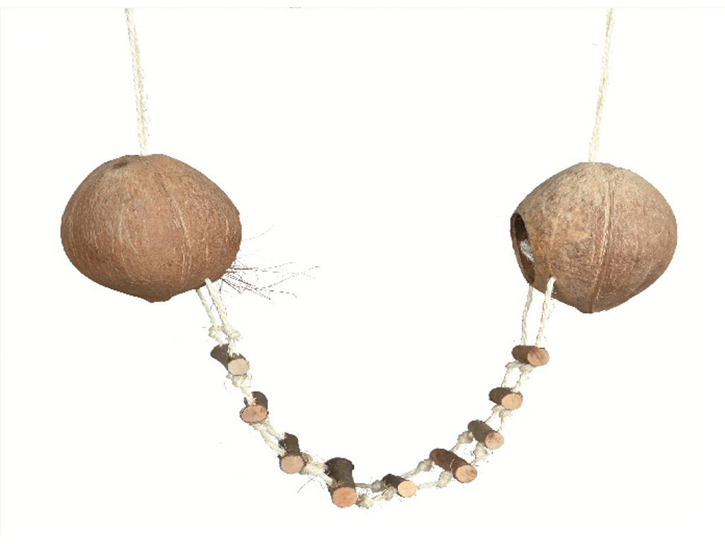 Kokosnød hus til hamster, dobbelt, ca. ø 13 cm