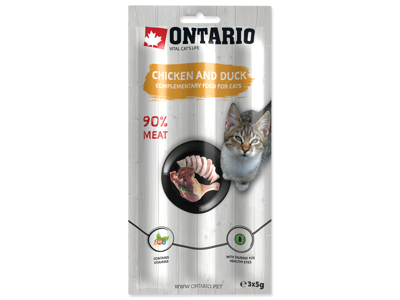 ONTARIO Stick for cats Kylling & And 3x5g