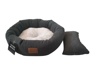 Nordic Paws Olli Cozy hundeseng M – grå, 58,5 × 58,5 × 15 cm