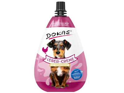 Dokas Levercreme med Kylling 85 g – Cremet Hundesnack med Kyllingelever og Kyllingehjerter