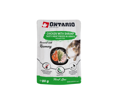 Ontario Herb line pouches - Kylling med rejer, ris og rosmarin 80 g