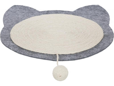 Junior kat formet kradsemåtte, filt, 40x35 cm, grå