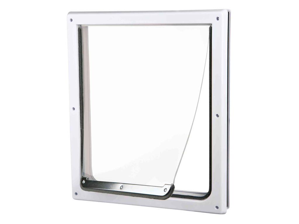 Hundedør 2-vejs, M–XL hvid 39x45 cm