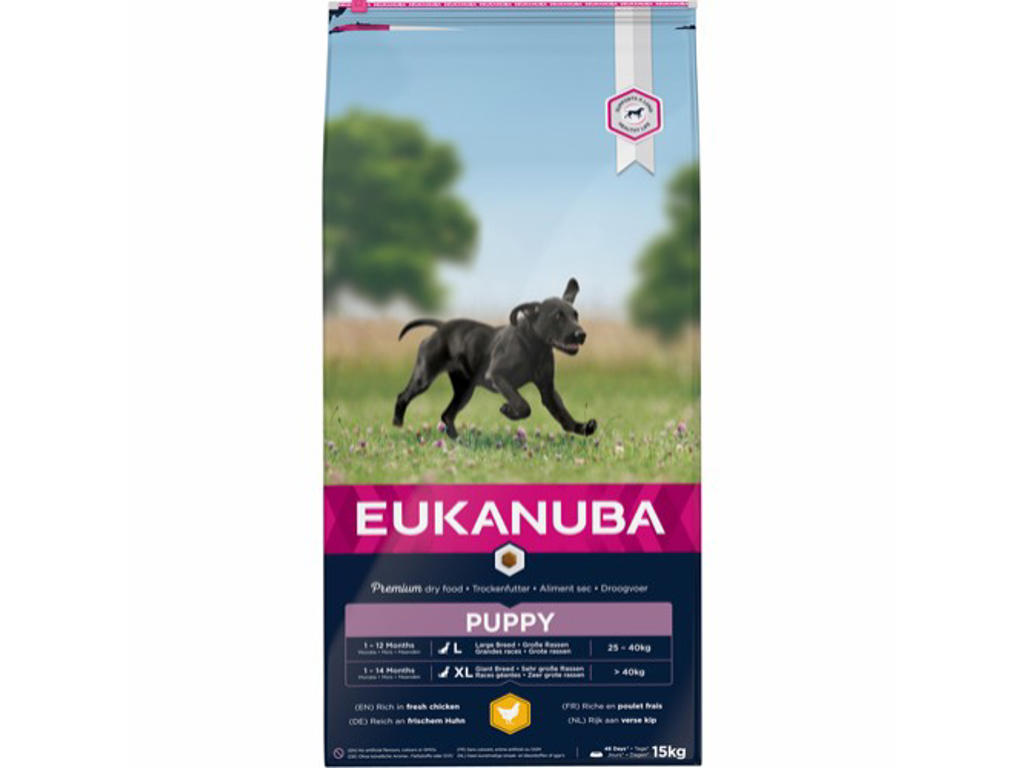Eukanuba Puppy Large Breed 15 kg – Fuldfoder med Kylling til Store Hvalpe (1–12 mdr.)