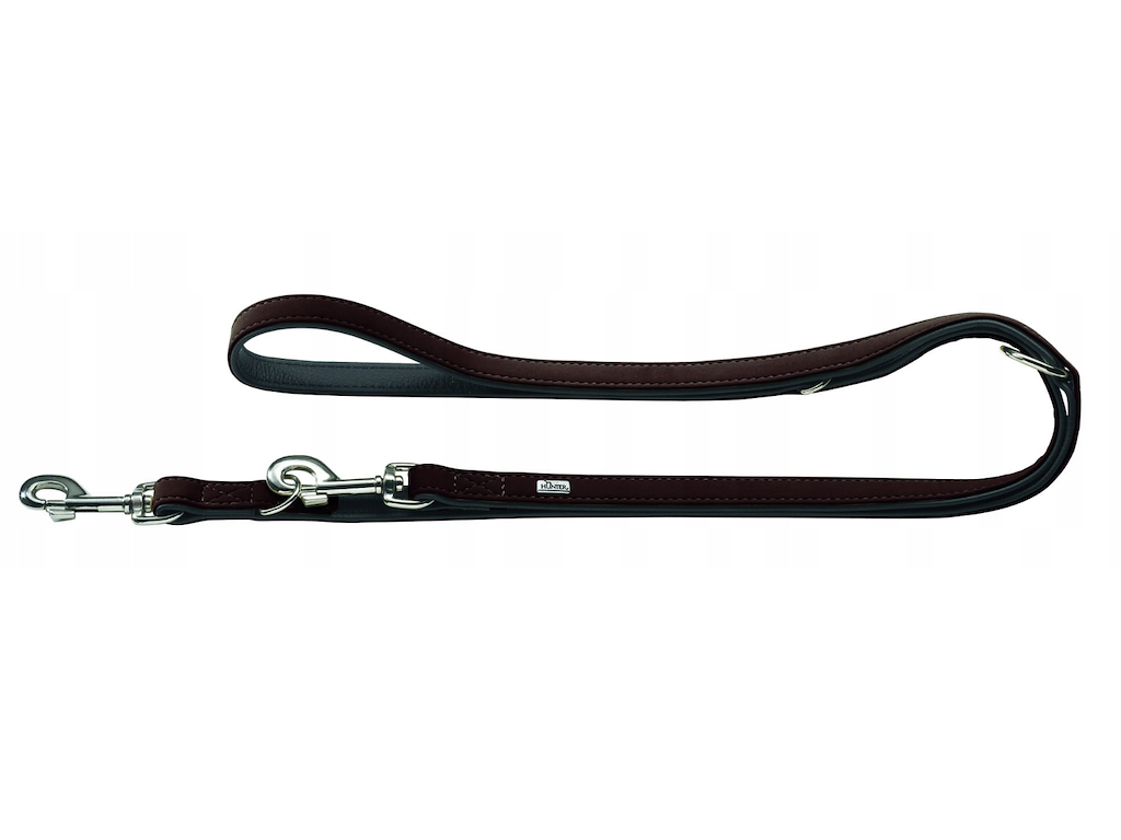 Hunter Softie Justerbar Hundeline Brun/Sort 15 mm x 200 cm – Kunstlæder