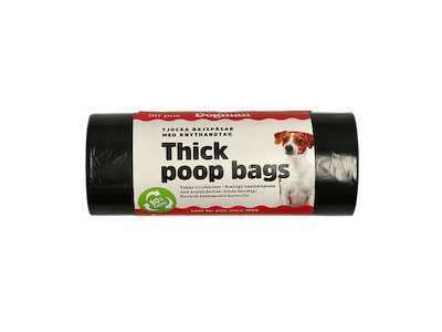 Hundeposer med Håndtag 50 stk – Sorte høm-høm poser 22,5 x 28 cm