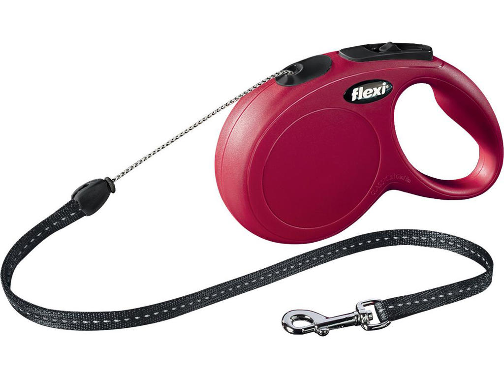 flexi New Classic snor S, 8M, 12KG, rød