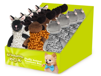 TREASURE BOX FLUFFY ANIMALS 16 stk