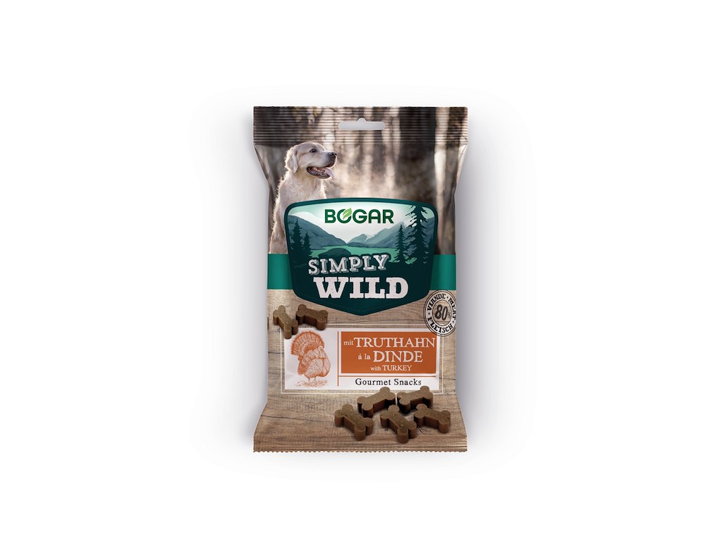 Bogar Simply Wild Kalkun til hund – 100 g (blød snack med højt kødindhold)