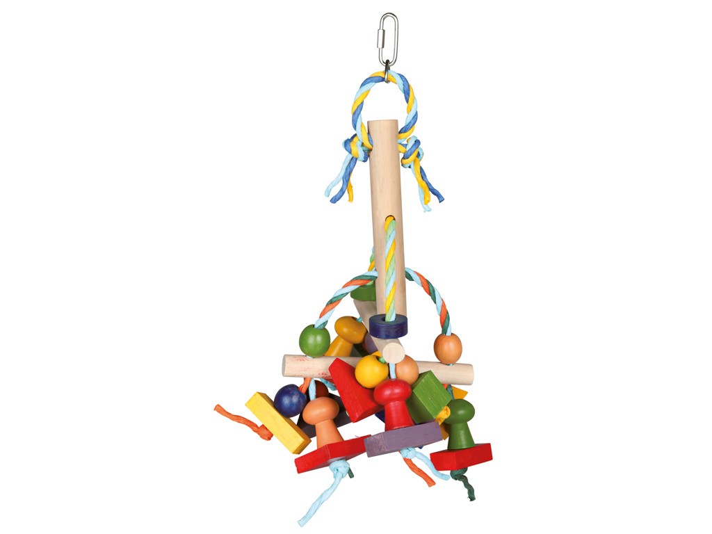 Farverigt trælegetøj, 31 cm