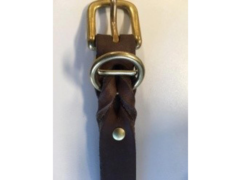 Halsbånd bøffellæder 45 cm brun