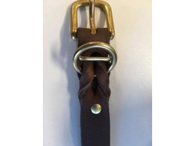 Halsbånd bøffellæder 45 cm brun