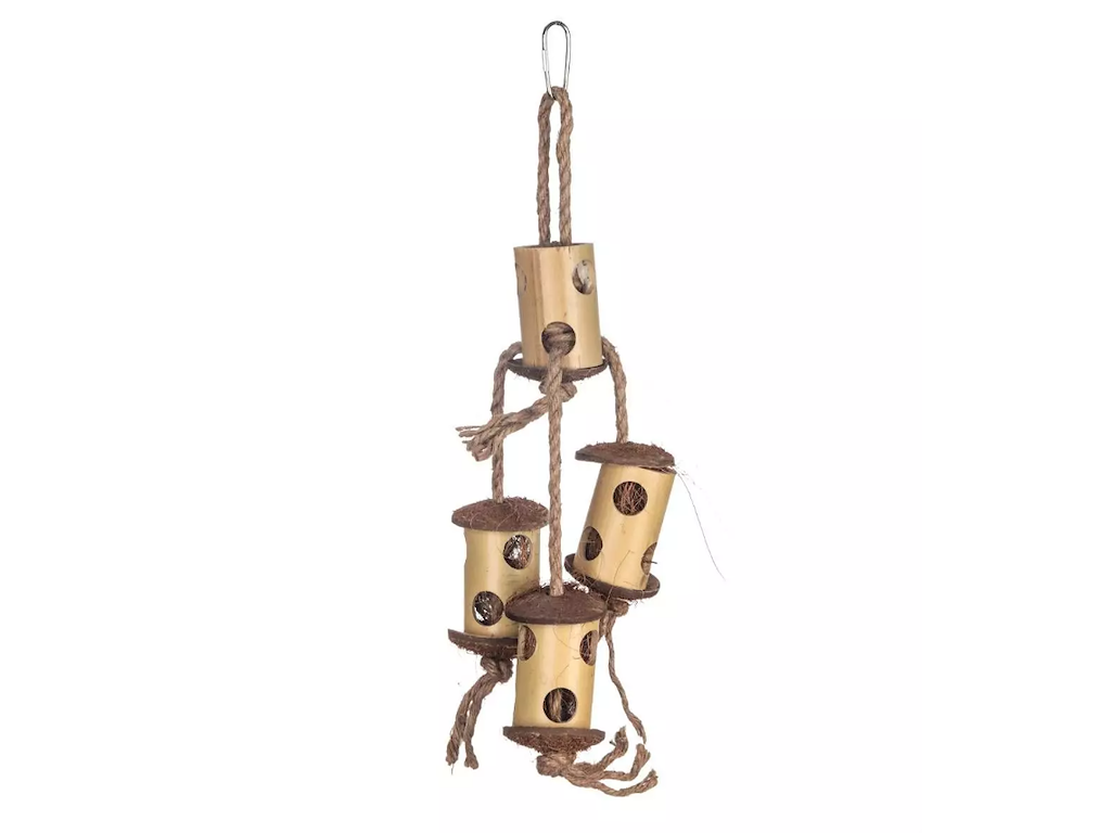 Bird Toy Bamboo Small – Naturligt Legetøj til Små Papegøjer 38x11 cm