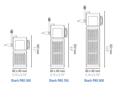 Sicce Shark PRO 500 Intern Filterpumpe – 500 l/h – 4 W – 2,2 m EU-kabel – 220-240V / 50Hz