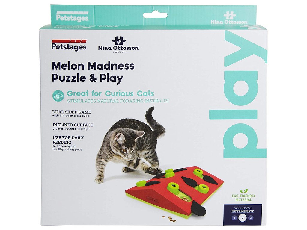 Nina Ottosson Melon Madness Puzzle & Play – Kattelegetøj 25,5 x 23 x 6 cm