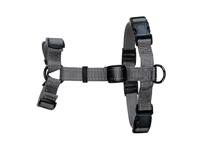 Dogman Iris H-Sele Grå M/L – Justerbar Hundesele i Nylon med Refleks
