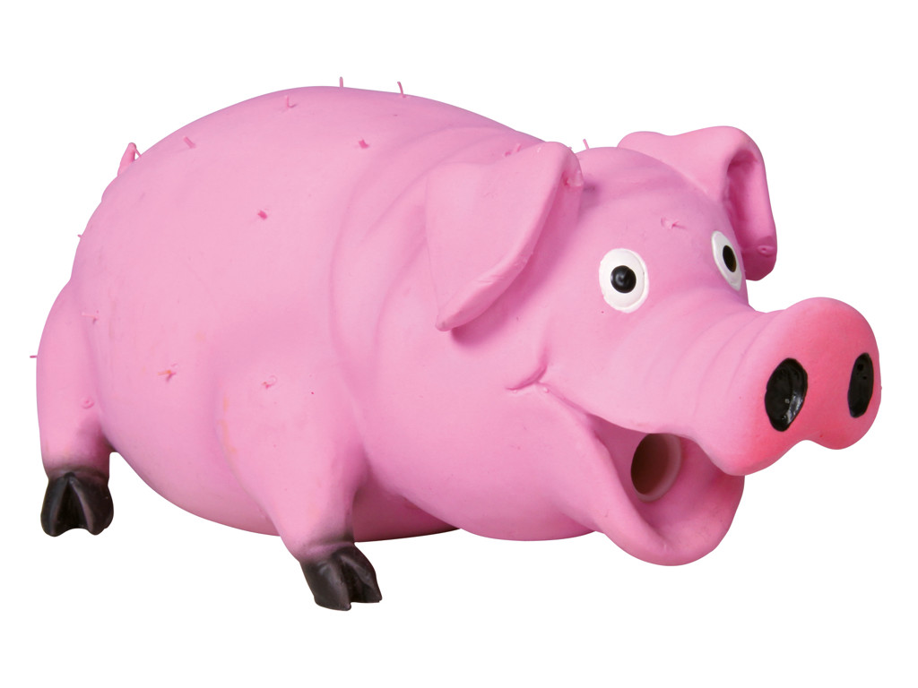 Gris med børster, latex, 21 cm