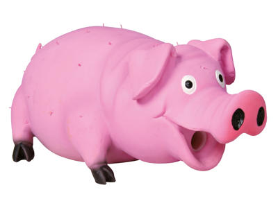 Gris med børster, latex, 21 cm