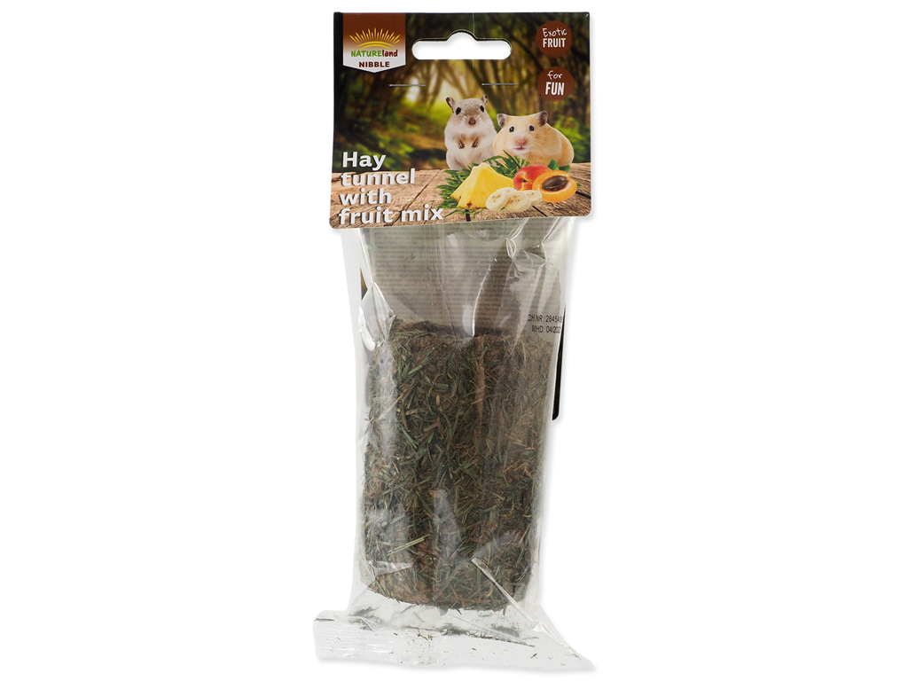 Nature land hø tunnel med frugtmix 125g
