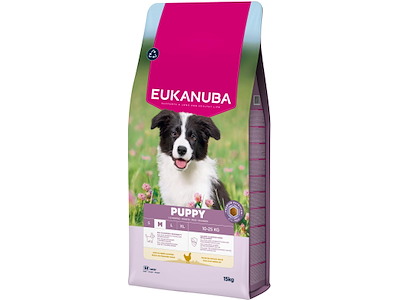 Eukanuba Puppy Medium Breed Kylling 15 kg – Hvalpefoder til Mellemstore Racer