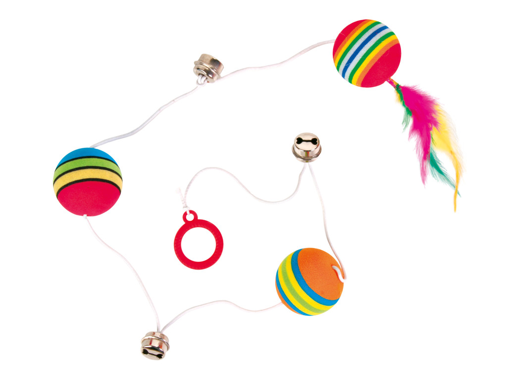 3 regnbuebolde i elastik m.fj