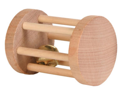 Træ legerulle med bjælde Ø5 x7 cm