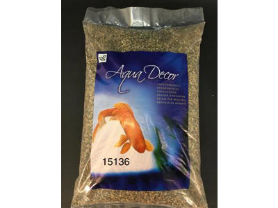 Akvariegrus mørk grus 1-2 mm 10 kg.