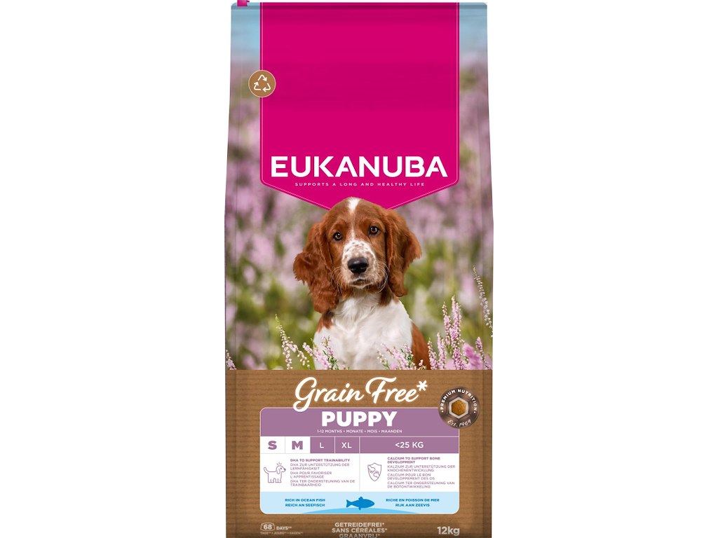 EUKANUBA Puppy & Junior Small/Medium Grain Free Havfisk 12 kg