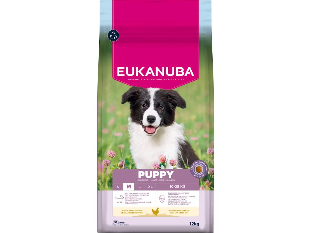 Eukanuba Puppy Medium Breed Kylling 12 kg – Hvalpefoder til Mellemstore Racer