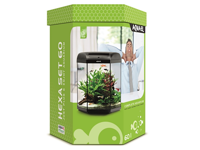 Aquael Hexa 60 D/N Akvariesæt – Kompakt Akvarium Med LED