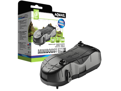 Aquael Miniboost 200 Luftpumpe – Kompakt og Støjsvag Til Akvarier