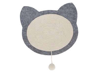 Junior kat formet kradsemåtte, filt, 40x35 cm, grå