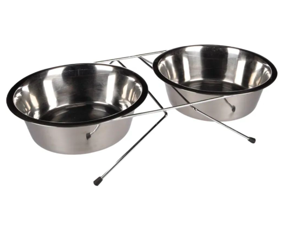 Metalskål Arjun dobbel m. holder 2x2,5L